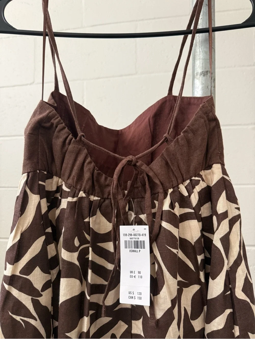 NWT Abercrombie & Fitch Tie-Back Babydoll Maxi Dress XSP